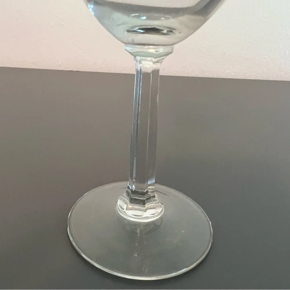 Clear Glass Stemmed Wine Glass Mythics Etched